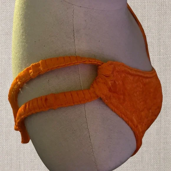 Vibrant Orange Ruched Dress.  Ruched Front Detail
#N066 - Picture 3 of 12